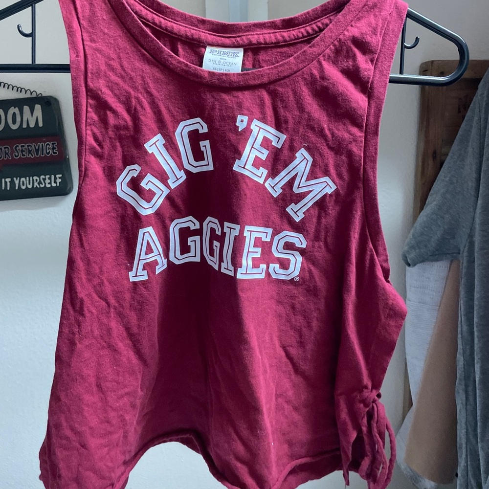 Gig em aggies crop top